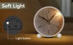 Anubhav Janni Round Silent Analog Desk Clock White Digital Alarm Heavy Sleepers ED Table Study Table Students Office Bedroom Home Display Snooze Function Students Decor Desktop (Pack Of 1 Pcs) - Image 2
