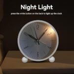 Anubhav Janni Round Silent Analog Desk Clock White Digital Alarm Heavy Sleepers ED Table Study Table Students Office Bedroom Home Display Snooze Function Students Decor Desktop (Pack Of 1 Pcs) - Image 3