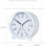Anubhav Janni Round Silent Analog Desk Clock White Digital Alarm Heavy Sleepers ED Table Study Table Students Office Bedroom Home Display Snooze Function Students Decor Desktop (Pack Of 1 Pcs) - Image 5