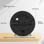 Anubhav Janni Round Silent Analog Desk Clock White Digital Alarm Heavy Sleepers ED Table Study Table Students Office Bedroom Home Display Snooze Function Students Decor Desktop (Pack Of 1 Pcs) - Image 7