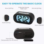 Anubhav Janni Silicone Digital Alarm Clock Digital Alarm Heavy Sleepers ED Table Study Table Students Office Bedroom Home Display Snooze Function Students Decor Desktop (Pack Of 1 Pcs) - Image 5