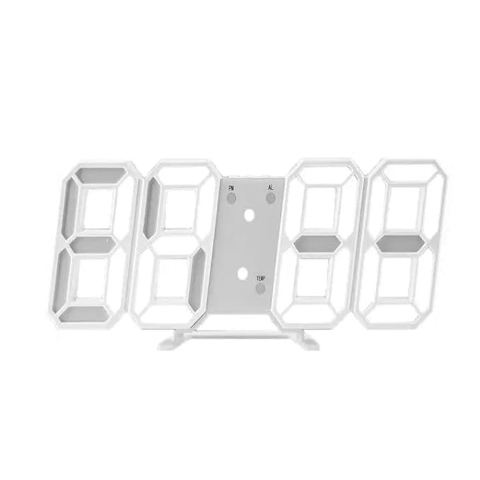 Anubhav Janni 3D Led Clock (White) Digital Alarm Heavy Sleepers ED Table Study Table Students Office Bedroom Home Display Snooze Function Students Decor Desktop (Pack Of 1 Pcs) Anubhav Janni 3D Led Clock (White) Digital Alarm Heavy Sleepers ED Table Study Table Students Office Bedroom Home Display Snooze Function Students Decor Desktop (Pack Of 1 Pcs) - Image 1