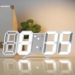 Anubhav Janni 3D Led Clock (White) Digital Alarm Heavy Sleepers ED Table Study Table Students Office Bedroom Home Display Snooze Function Students Decor Desktop (Pack Of 1 Pcs) - Image 2