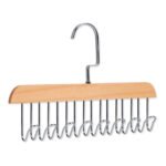 Anubhav Janni Wooden Tie And Belt Hanger Multipurpose Adjustable Closet For Lingerie Belt Scarf Tie Garments Perfect Storage Holder Organizer Hangers Wardrobe Cupboard Scarves (Set Of 2 Pcs)