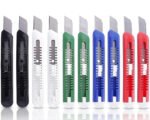 Anubhav Janni Cutter Knife Plastic Body Auto Lock Paper Blade For Office Home School Purpose Multicolor Multipurpose Utility Set Retractable Snap Off with Auto Lock Blade (Set Of 5 Pcs)