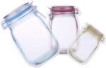 Anubhav Janni Food Storage Bag Jar Ziplock Bags For Fridge Bottle Shape Pouch Mason Plastic Bottles Bags Leakproof BPA Free Leakproof Freezer Safe Vegetables Travel Use Storage (Set Of 3 Pcs)