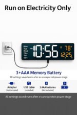 Anubhav Janni Large Digital Wall Clock Alarm Clock Super Non Ticking Night Light Battery Operated Bedroom Home Decoration Bedside Table Elegant Perfect Bedroom Office (Pack Of 1 Pcs) - Image 2