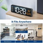 Anubhav Janni Large Digital Wall Clock Alarm Clock Super Non Ticking Night Light Battery Operated Bedroom Home Decoration Bedside Table Elegant Perfect Bedroom Office (Pack Of 1 Pcs) - Image 4