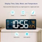 Anubhav Janni Large Digital Wall Clock Alarm Clock Super Non Ticking Night Light Battery Operated Bedroom Home Decoration Bedside Table Elegant Perfect Bedroom Office (Pack Of 1 Pcs) - Image 5