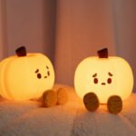 Anubhav Janni Pumpkin Night Light For Kids Soft Silicone LED Lamp Dimmable USB Rechargeable Cute Halloween Decor Baby Room Bedroom Bedside Touch Decor Kids Funny Office Desk (Pack Of 1 Pcs) - Image 7
