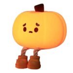 Anubhav Janni Pumpkin Night Light For Kids Soft Silicone LED Lamp Dimmable USB Rechargeable Cute Halloween Decor Baby Room Bedroom Bedside Touch Decor Kids Funny Office Desk (Pack Of 1 Pcs) - Image 8