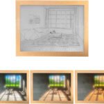Anubhav Janni Light Painting Decoration Fram Up Painting, LED Paintings Wall Art Pictures Frames Home Bedroom Kitchen Kids Frames Photo Frame Bedroom Living Room Home Decor (Pack Of 1 Pcs)