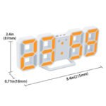 Anubhav Janni 3d Led Clock (White) Alarm Clock Super Non Ticking Night Light Battery Operated Bedroom Home Decoration Bedside Table Elegant Perfect Bedroom Office (Pack Of 1 Pcs) - Image 3