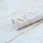 Anubhav Janni Cream Marble Foil Paper Sticker Wall Stickers Wallpaper Vinyl Peel And Stick Waterproof Home Kitchen Countertop Cabinet Furniture Oil Proof  Walls Drawer Tabletop (Pack Of 1 Pcs)