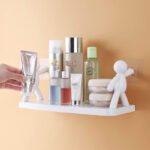 Anubhav Janni Wall Mount Shelf Plastic Kitchen   Organizing Space Saving Durable Toiletries Bathroom Shelf Without Drill White Bad Doll Rack For Living Room Bedroom  (Pack Of 1 Pcs) - Image 4
