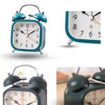 Anubhav Janni Square Twin Bell Clock Alarm Clock Super Non Ticking Night Light Battery Operated Bedroom Home Decoration Bedside Table Elegant Perfect Bedroom Office (Pack Of 1 Pcs) - Image 2