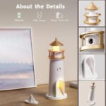 Anubhav Janni Moon Lighthouse Cute Shape Night Light Projection Light  Baby Room Decor Kids Gifts Home Kids Christmas Birthday Bedroom Decor LED Remote Timer USB Tabletop (Pack Of 1 Pcs) - Image 2