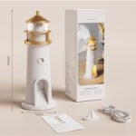 Anubhav Janni Moon Lighthouse Cute Shape Night Light Projection Light  Baby Room Decor Kids Gifts Home Kids Christmas Birthday Bedroom Decor LED Remote Timer USB Tabletop (Pack Of 1 Pcs) - Image 6