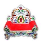 Anubhav Janni Bal Gopal Sinhasan (7 Inch) Pripacko Ladoo Pooja Mandir Krishna Sofa Asan Meenakari Work Royal Singhasan Handikraft Laddu Bed Thakorji Janmashtami Special Sinhasan (Pack Of 1 Pcs)