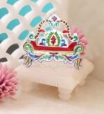 Anubhav Janni Bal Gopal Sinhasan (7 Inch) Pripacko Ladoo Pooja Mandir Krishna Sofa Asan Meenakari Work Royal Singhasan Handikraft Laddu Bed Thakorji Janmashtami Special Sinhasan (Pack Of 1 Pcs) - Image 4