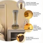 Anubhav Janni 3D Acrylic Led Table Lamp Night LED With Gold Base Touch Control Cordless Decorative Light Bedroom Living Room Home Decor Bedside Modern Base Bedroom Office Décor (Pack Of 1 Pcs) - Image 2