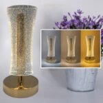 Anubhav Janni 3D Acrylic Led Table Lamp Night LED With Gold Base Touch Control Cordless Decorative Light Bedroom Living Room Home Decor Bedside Modern Base Bedroom Office Décor (Pack Of 1 Pcs) - Image 3
