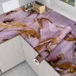 Anubhav Janni Golden Pink Marble Foil Kitchen Wallpaper Oil Proof  Heat Resistant Aluminium Wallpaper Hotel Bedroom Café Living Room Cabinets Waterproof Contact Vinyl (Pack Of 1 Pcs) - Image 2