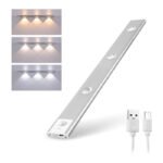 Anubhav Janni Motion Sensor Cabinet Light Under LED Dimmable USB Rechargeable Closet Lamp Wireless Stick On For Wardrobe Kitchen Stairs Yellow Light Modes Lamp Wardrobe (Pack Of 1 Pcs)