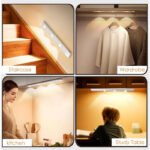 Anubhav Janni Motion Sensor Cabinet Light Under LED Dimmable USB Rechargeable Closet Lamp Wireless Stick On For Wardrobe Kitchen Stairs Yellow Light Modes Lamp Wardrobe (Pack Of 1 Pcs) - Image 3