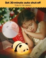Anubhav Janni Cute Panda Night Light Soft Face Silicone Lamp Toy Kids Bedroom Bedside Baby Children Women Lamp Room Decor Gifts Toddler Teenage Valentine's Day  Bedroom Office (Pack Of 1 Pcs) - Image 3
