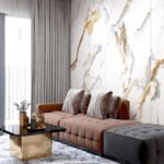 Anubhav Janni Golden White Marble Foil Kitchen Wallpaper Oil Proof  Heat Resistant Aluminium Wallpaper Hotel Bedroom Café Living Room Cabinets Waterproof Contact Vinyl (Pack Of 1 Pcs) - Image 2
