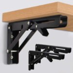 Anubhav Janni Folding Shelf Bracket 20 Cm Brackets Heavy Duty Metal Collapsible DIY Wall Mounted Foldable Hinge Space Saving Bench Table Wall Max Load Brackets Stainless Steel (Pack Of 1 Pcs) - Image 2