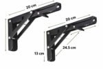 Anubhav Janni Folding Shelf Bracket 20 Cm Brackets Heavy Duty Metal Collapsible DIY Wall Mounted Foldable Hinge Space Saving Bench Table Wall Max Load Brackets Stainless Steel (Pack Of 1 Pcs) - Image 3