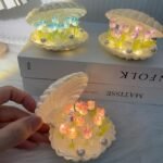 Anubhav Janni Shell Tulip Lamp Night Light Table Decorative Bedside Romantic Home Decor LED Desk Bedroom DIY Flower Lamp Night Lamp Cute Shells Girlfriend Soft Warm Living Room (Pack Of 1 Pcs) - Image 2