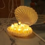 Anubhav Janni Shell Tulip Lamp Night Light Table Decorative Bedside Romantic Home Decor LED Desk Bedroom DIY Flower Lamp Night Lamp Cute Shells Girlfriend Soft Warm Living Room (Pack Of 1 Pcs) - Image 4