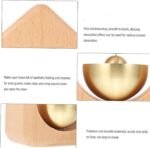 Anubhav Janni Triangle Wooden Door Bell with Brass Bowl Touch Activated Musical Chime Natural Beech Wood Doorbell For Home Entrance Décor Pleasant Sound Hanging Wall Bowl (Pack Of 1 Pcs) - Image 3