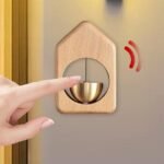 Anubhav Janni Triangle Wooden Door Bell with Brass Bowl Touch Activated Musical Chime Natural Beech Wood Doorbell For Home Entrance Décor Pleasant Sound Hanging Wall Bowl (Pack Of 1 Pcs) - Image 4
