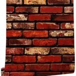 Anubhav Janni Brick Foil Paper Sticker (45cm*2m) Kitchen Stickers Oil Proof Waterproof Self Adhesive Wallpaper PVC Bathroom Contact Papers Home Wallpaper Home Bricks Wall House (Pack Of 1 Pcs)
