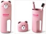 Anubhav Janni Bear Travel Brash Holder Premium Wheat Material The Pooh Suit With Bamboo Charcoal Toothbrush Toothpaste Storage Box for Business Home Used Cartoon Bathroom (Pack Of 1 Pcs)