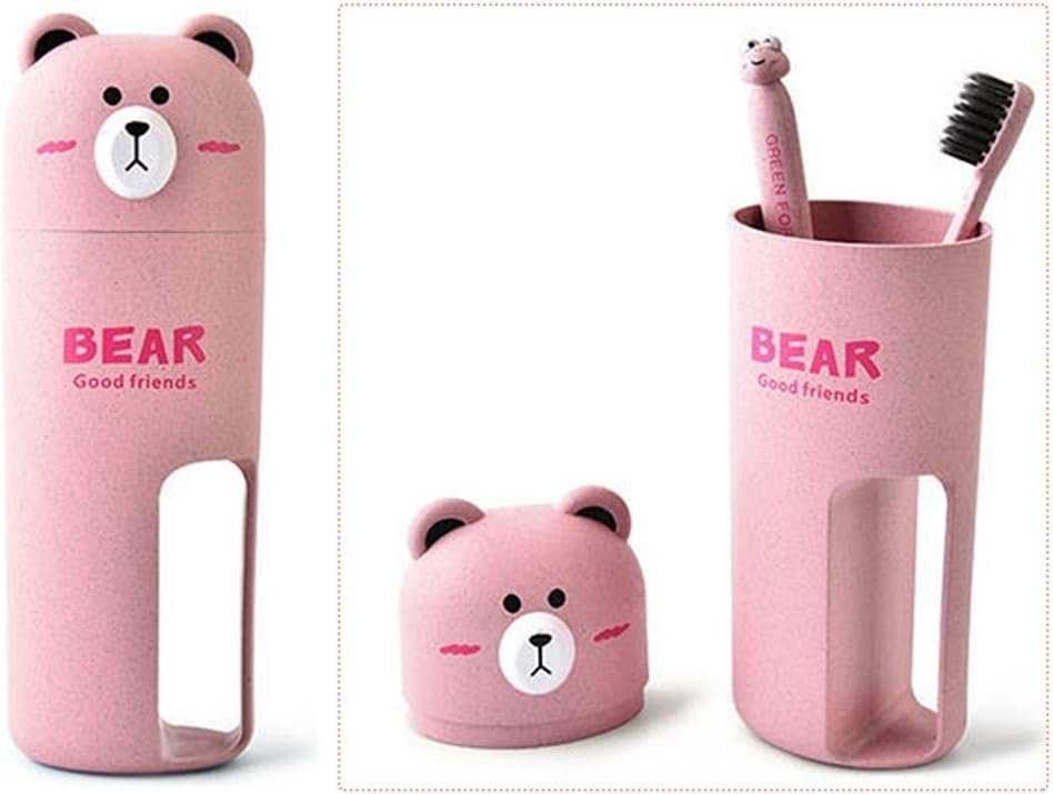 Anubhav Janni Bear Travel Brash Holder Premium Wheat Material The Pooh Suit With Bamboo Charcoal Toothbrush Toothpaste Storage Box for Business Home Used Cartoon Bathroom (Pack Of 1 Pcs) Anubhav Janni Bear Travel Brash Holder Premium Wheat Material The Pooh Suit With Bamboo Charcoal Toothbrush Toothpaste Storage Box for Business Home Used Cartoon Bathroom (Pack Of 1 Pcs) - Image 1