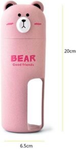Anubhav Janni Bear Travel Brash Holder Premium Wheat Material The Pooh Suit With Bamboo Charcoal Toothbrush Toothpaste Storage Box for Business Home Used Cartoon Bathroom (Pack Of 1 Pcs) - Image 2