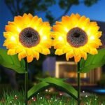 Anubhav Janni Sunflower Garden Light Solar Lights Outdoor Waterproof Pathway Decor Auto On Off For Patio Yard Flowerbed Gift Mom Wife Gardeners Flower Shaped LED Lawn Garden (Set Of 2 Pcs) - Image 5