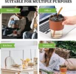 Anubhav Janni Glass Mug With Straw And Cover 400 Ml Mason Jar Drinking With Brown Leather Sleeve Water Juice Home Bar Office Use Clear Matching Straw (Pack Of 1 Pcs) - Image 5