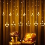 Anubhav Janni Diya Light (6+6) Curtain Led Festive Lights Indoor Window String Decoration Wedding New Year Home Prong Base Mode Diwali Home Mandir Decorations Items Pooja Room (Pack Of 1 Pcs) - Image 2