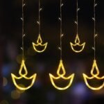 Anubhav Janni Diya Light (6+6) Curtain Led Festive Lights Indoor Window String Decoration Wedding New Year Home Prong Base Mode Diwali Home Mandir Decorations Items Pooja Room (Pack Of 1 Pcs) - Image 5
