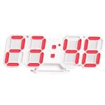 Anubhav Janni 3d Led Clock (Red) Digital LED Clock White Rectangular Wall Mountable Table Bedroom Living Room Corded Electric Plastic Auto Adjustable Brightness Battery Powered (Pack Of 1 Pcs)