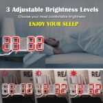 Anubhav Janni 3d Led Clock (Red) Digital LED Clock White Rectangular Wall Mountable Table Bedroom Living Room Corded Electric Plastic Auto Adjustable Brightness Battery Powered (Pack Of 1 Pcs) - Image 4
