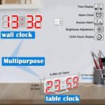 Anubhav Janni 3d Led Clock (Red) Digital LED Clock White Rectangular Wall Mountable Table Bedroom Living Room Corded Electric Plastic Auto Adjustable Brightness Battery Powered (Pack Of 1 Pcs) - Image 5