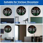 Anubhav Janni Round Digital Wall Clock Temperature Meter Mute Remote Control Alarm Multicolor Home  Garden Bedroom Living Room Office Temp Humidity Gym Garage Gift (Pack Of 1 Pcs) - Image 7