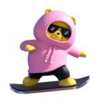 Anubhav Janni Sliding Bear Car Decoration Skateboarding Dashboard Slidable Cute Accessories Interior Living Room Bedroom Study Window Frame Cartoon Doll Car Decorations ruck (Pack Of 1 Pcs)